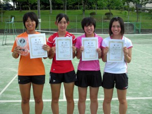 ２０１２中牟田杯全国選抜ジュニアテニス選手権大会福島県予選会女子入賞者