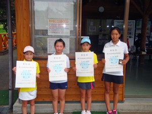 第６５回福島県総合体育大会テニス競技スポーツ少年団の部小学生女子シングルス入賞者