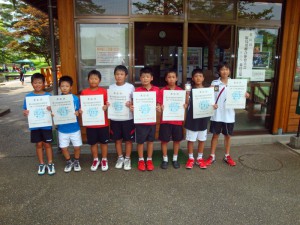第６５回福島県総合体育大会テニス競技スポーツ少年団の部小学生男子ダブルス入賞者