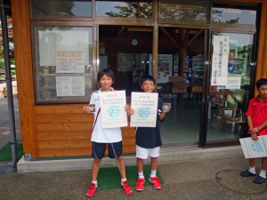 第６５回福島県総合体育大会テニス競技スポーツ少年団の部小学生男子ダブルス優勝