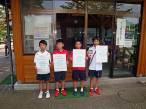 第６５回福島県総合体育大会テニス競技スポーツ少年団の部小学生男子シングルス入賞者