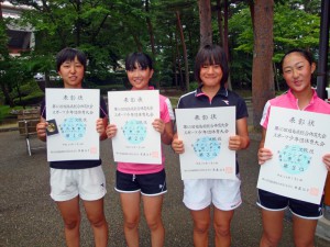 第６５回福島県総合体育大会テニス競技スポーツ少年団の部中学生女子シングルス入賞者