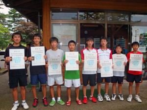 第６５回福島県総合体育大会テニス競技スポーツ少年団の部中学生男子ダブルス入賞者