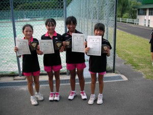 第２６回福島県秋季小学生テニス選手権大会女子ダブルス入賞１位２位