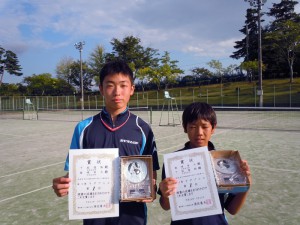 第２６回秋季中学生テニス選手権大会男子ダブルス優勝