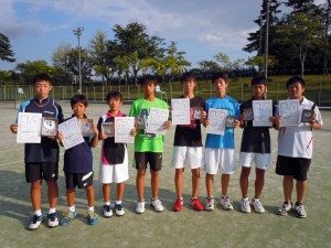 第２６回福島県秋季中学生テニス選手権大会男子ダブルス入賞者