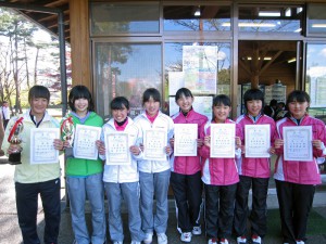 第５５回オノヤ杯第３０回福島県春季ジュニアダブルステニス選手権大会Ｕ１４女子入賞者