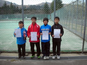 第３０回福島県春季ジュニアシングルステニス選手権大会Ｕ１２男子入賞者