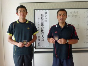 第６６回福島県総合体育大会テニス競技４５歳男子ダブルス優勝