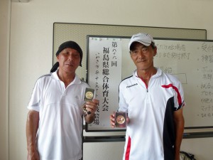 第６６回福島県総合体育大会テニス競技５５歳男子ダブルス優勝