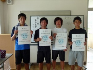 第６６回福島県総合体育大会テニス競技成年男子入賞者