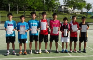 第２７回春季中学生テニス選手権大会男子ダブルス入賞者