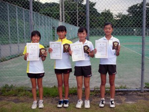 第２７回福島県秋季小学生テニス選手権大会女子ダブルス入賞者優勝、２位