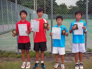 第２７回福島県秋季小学生テニス選手権大会男子ダブルス入賞者優勝、２位