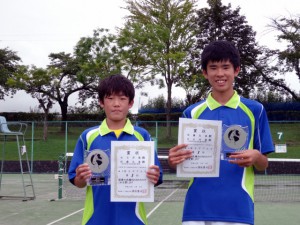 第２７回福島県秋季中学生テニス選手権大会男子ダブルス優勝