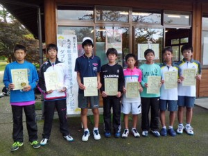 第３６回あづま総合運動公園庭球場オープン記念ダブルステニス大会小学生・中学生の部中学生男子入賞者