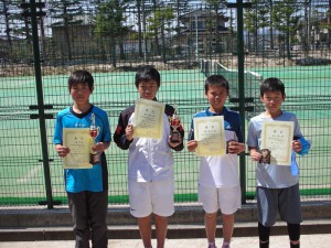 第２８回福島県春季小学生テニス選手権大会結果　男子入賞者