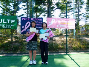第１２回ピンクリボンテニストーナメント福島県予選大会５０歳以上の部優勝