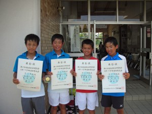 第６７回福島県総合体育大会テニス競技スポーツ少年団の部小学生男子シングルス入賞者