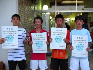 第６７回福島県総合体育大会テニス競技スポーツ少年団の部中学生男子シングルス入賞者