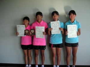 第２８回福島県秋季小学生テニス選手権大会女子ダブルス入賞者１位、２位