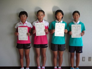 第２８回福島県秋季小学生テニス選手権大会女子ダブルス入賞者３位、４位