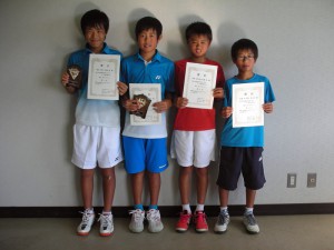 第２８回福島県秋季小学生テニス選手権大会男子ダブルス入賞者１位、２位