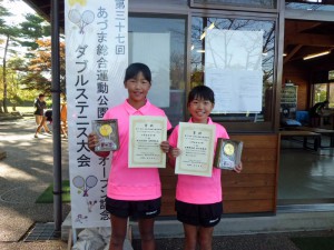 第３７回あづま総合運動公園庭球場オープン記念ダブルステニス大会小学生の部女子優勝