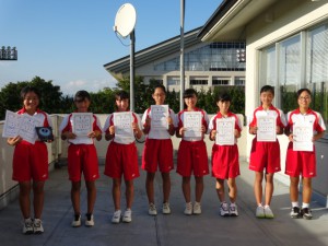 第２８回福島県秋季中学生テニス選手権大会団体戦女子優勝