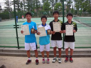 第３２回福島県春季ジュニアテニス選手権大会Ｕ１４男子ダブルス１位２位