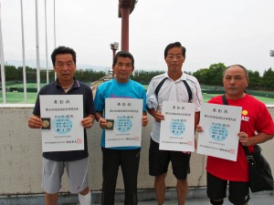 第６８回福島県総合体育大会テニス競技成年６０歳以上男子ダブルス入賞者