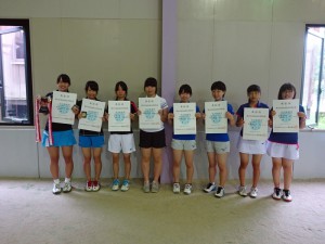 第６８回福島県総合体育大会テニス競技少年男女女子ダブルスⅡ部入賞者