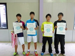 第６８回福島県総合体育大会テニス競技少年男女の部男子シングルスⅡ部入賞者