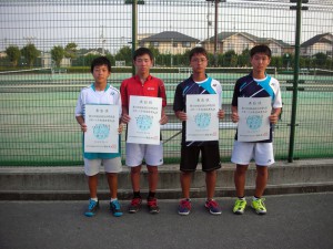 第６８回福島県総合体育大会テニス競技スポーツ少年団の部中学生男子ダブルス入賞者