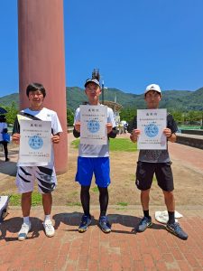 第７６回福島県総合体育大会テニス競技成年の部４５歳男子シングルス入賞者