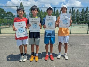 第７６回福島県総合体育大会テニス競技スポーツ少年団の部中学生男子シングルス入賞者