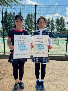 第７７回福島県総合スポーツ大会テニス競技一般の部４０歳、５０歳女子シングルス入賞者