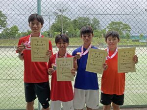 第３８回福島県中学生新人テニス選手権大会シングルスの部男子入賞者